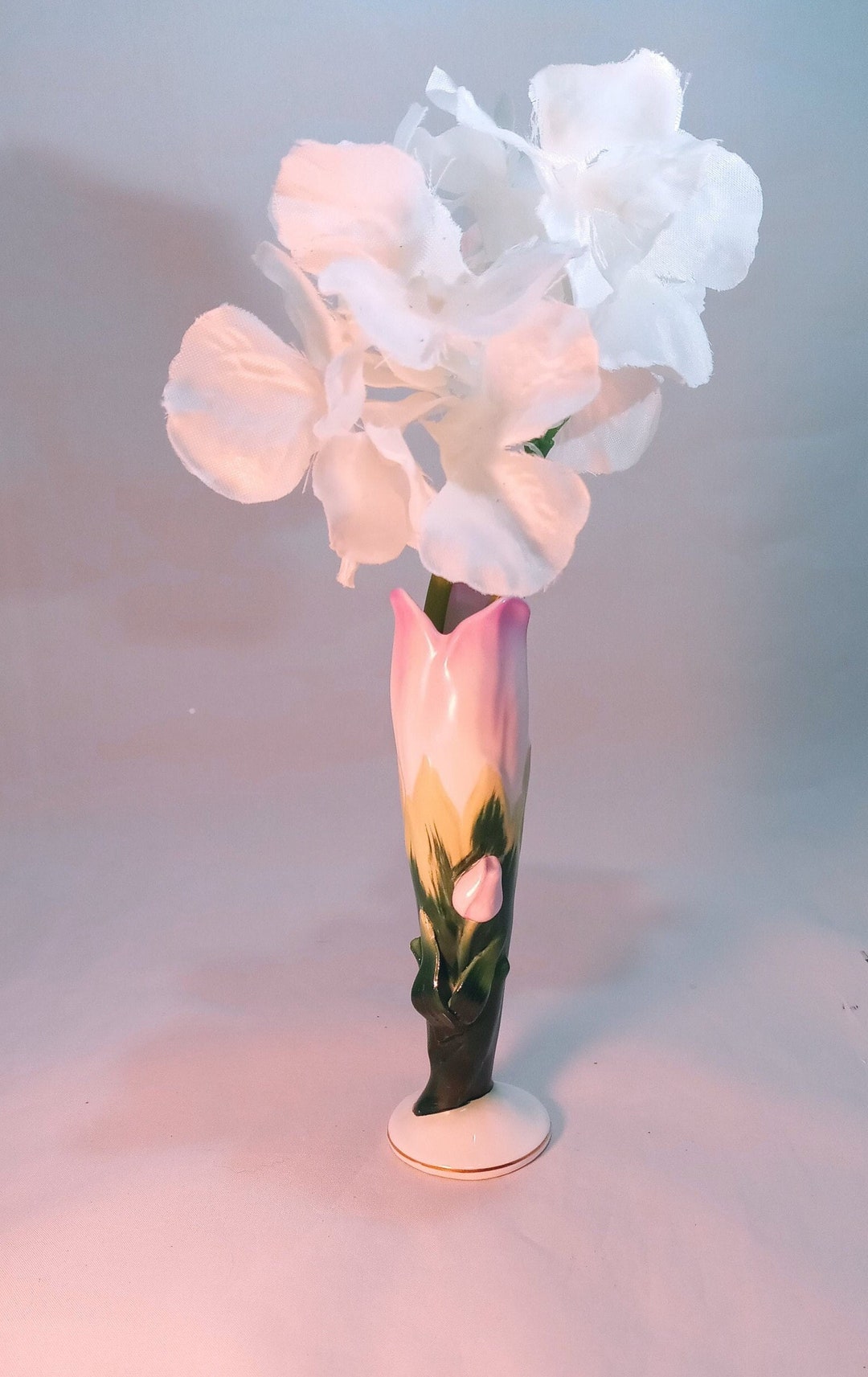 Beautiful Bud Vase by Lefton, Porcelain, Spring Decor, Home Accents Etsy