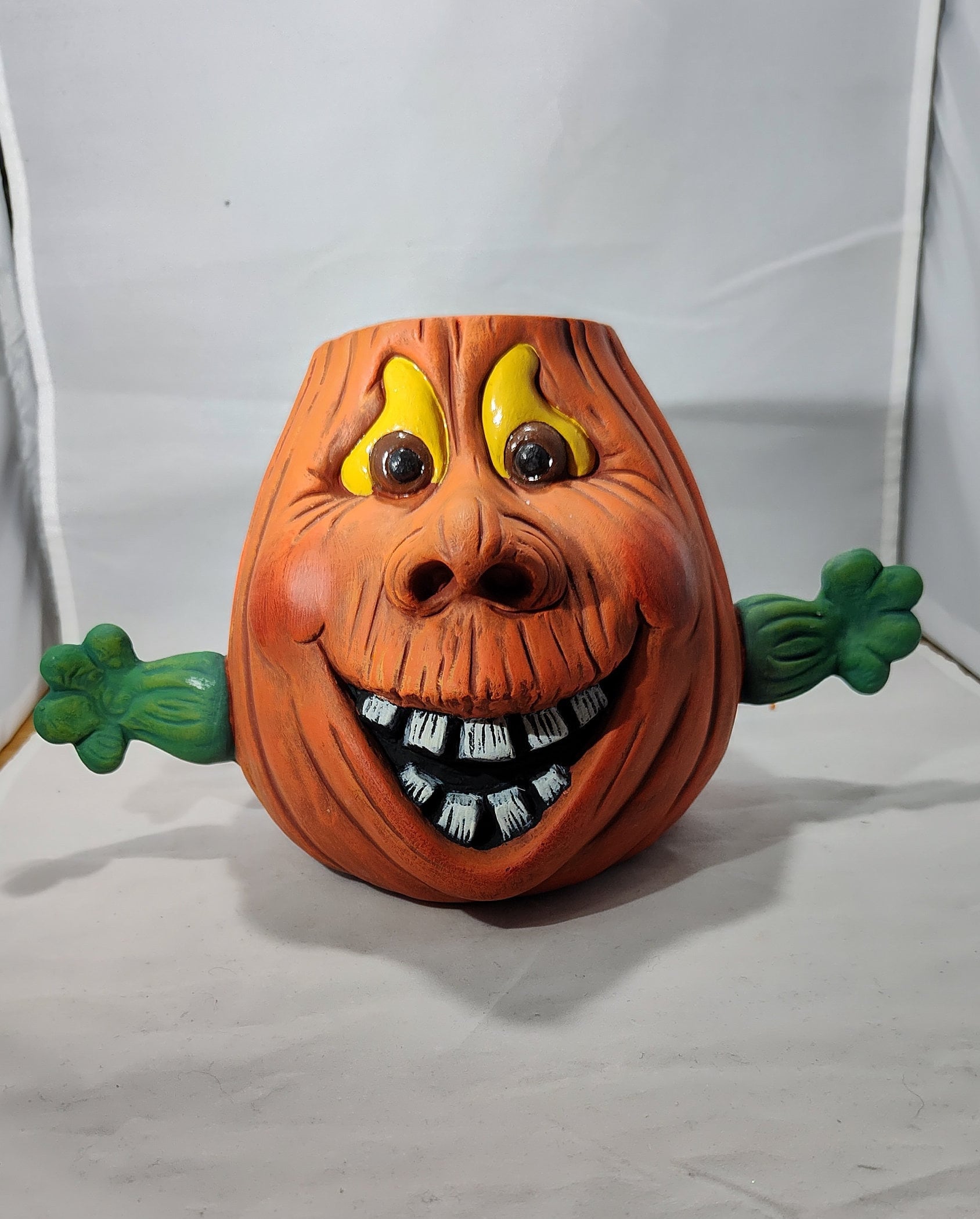 Samt-grüner Kürbis-Halloween-Zweig – Künstlicher Dekozweig, 75 Cm, Für Herbst- & Halloween-Deko