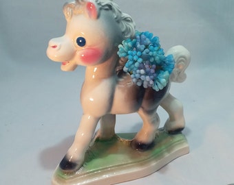 Vaso vintage a forma di pony, Rempel Enterprises, ceramica, anni &#39;40-&#39;50, arredamento per la casa