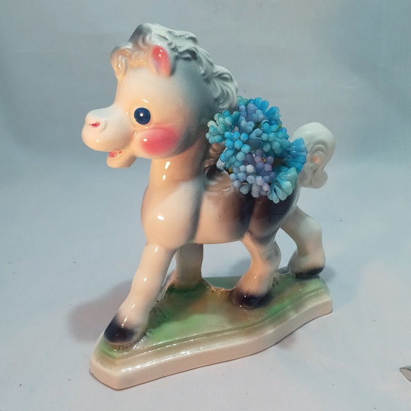 Vintage pony planter, Rempel enterprises, ceramic, 1940's to 1950's, home decor