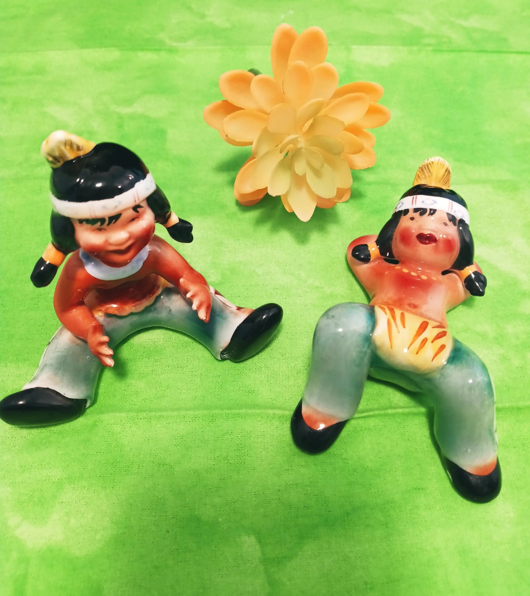 Native American Indian Figurines Ceramic Home Decor Home Etsy