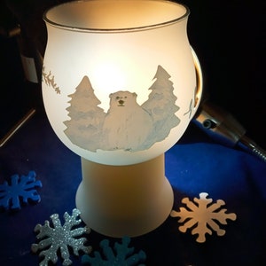 Pfaltzgraff Glass candle holder, Christmas, Frosted glass, Christmas accents