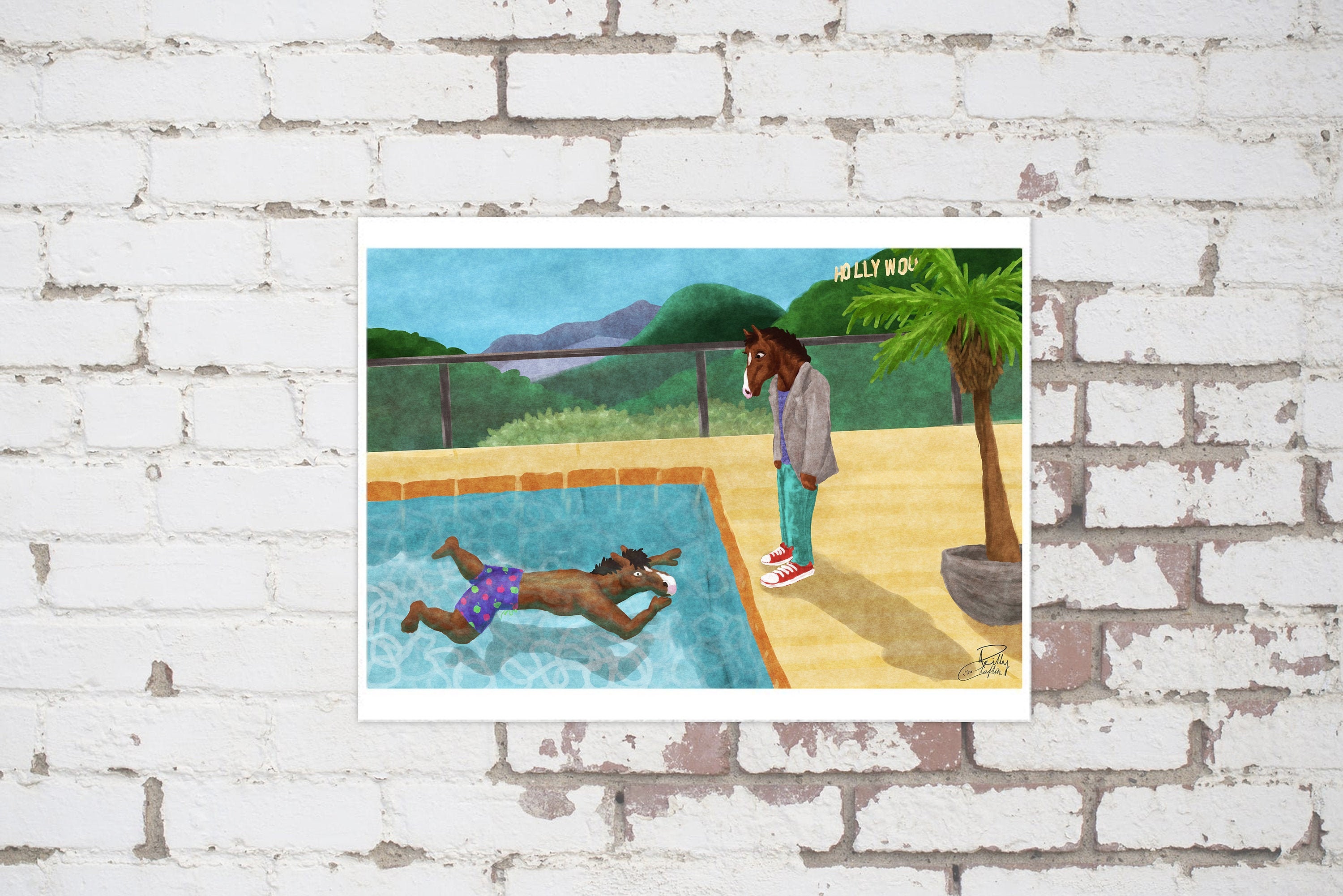 pool with two figures bojack