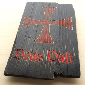 Deus Vult wall art - god wills it, crusades, Equestrian Order of the Holy Sepulchre of Jerusalem, medieval art, templars - 100% handmade
