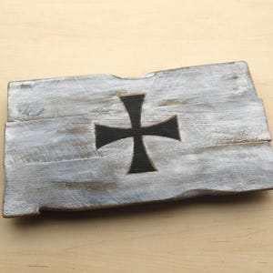 Cruz de la Orden Teutónica - cuadro con caballeros teutónicos, bandera teutónica, estandarte teutónico, símbolo teutónico, bandera teutónica de madera - 100% hecho a mano