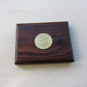 Alexander the Great coin on a wooden base - old greek coin - real coins - coin decoration - 100 drachmes greek coin - Greece - 100% handmade