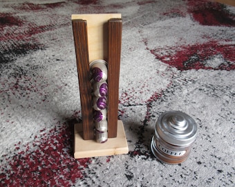Porta cápsulas Nespresso de madera - Tiene capacidad para 16 cápsulas - porta cápsulas nespesso, porta cápsulas de madera, regalo amante del café, almacenamiento de cápsulas - 100% hecho a mano