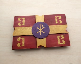 Eastern Roman Empire flag - byzantine empire, wooden roman flag, history wall art, wooden flags, roman quotes, roman banner - 100% handmade