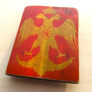 Arte murale dell'Impero bizantino - dinastia dei Paleologo, famiglia dei Paleologo, emblema imperiale greco bizantino, stendardo imperiale, romano - 100% fatto a mano