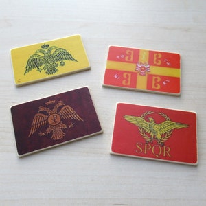 Roman Empire wooden fridge magnets - byzantine empire, eastern roman, historical magnets, spqr, roman empire eagle - 100% handmade