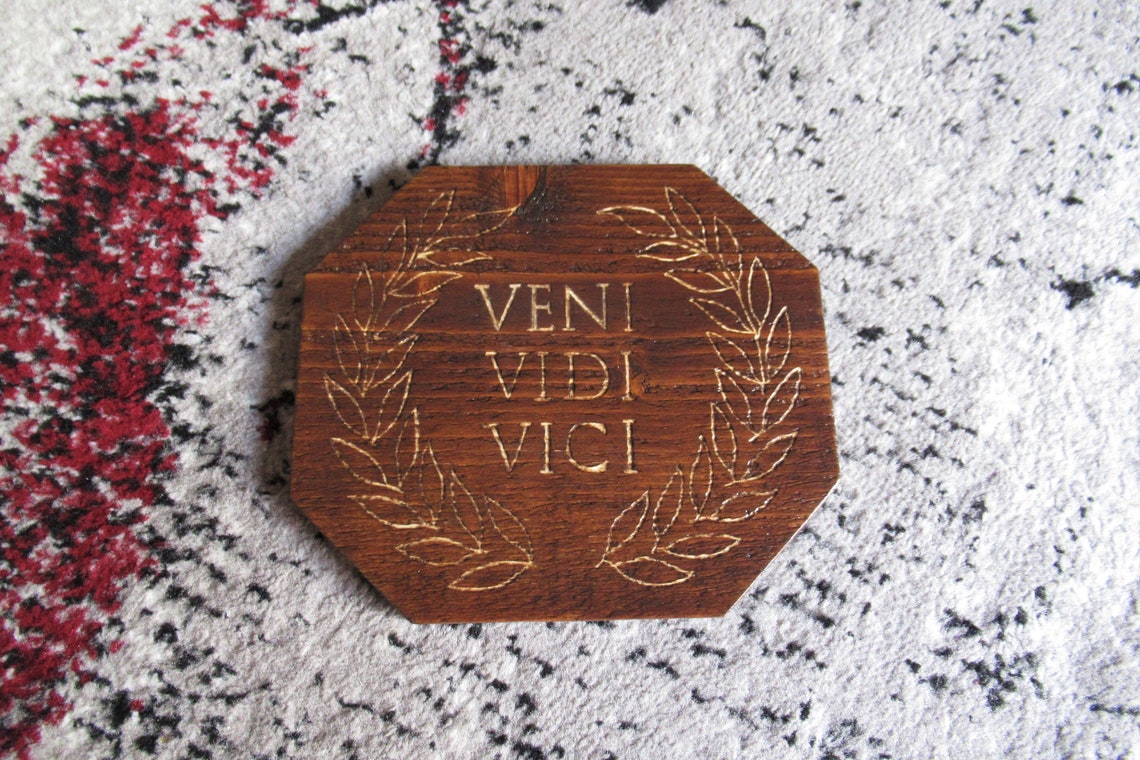 Veni vidi vici wall art from reclaimed spruce wood wooden | Etsy