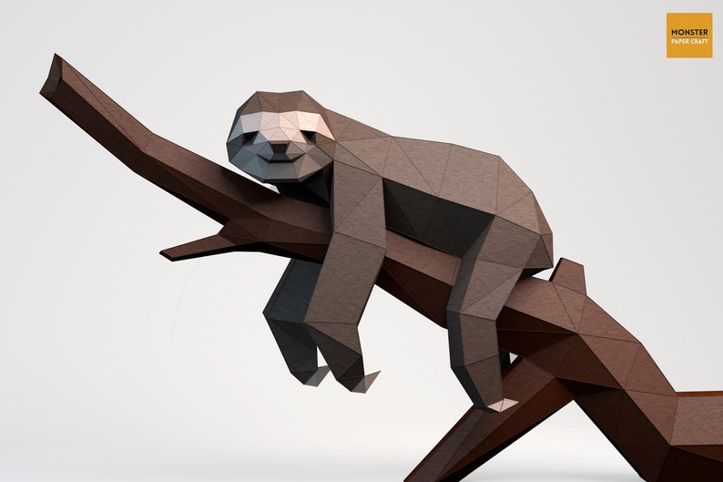 Sloth Digital Template Sloth PDF Paper Craft Sloth Origami | Etsy