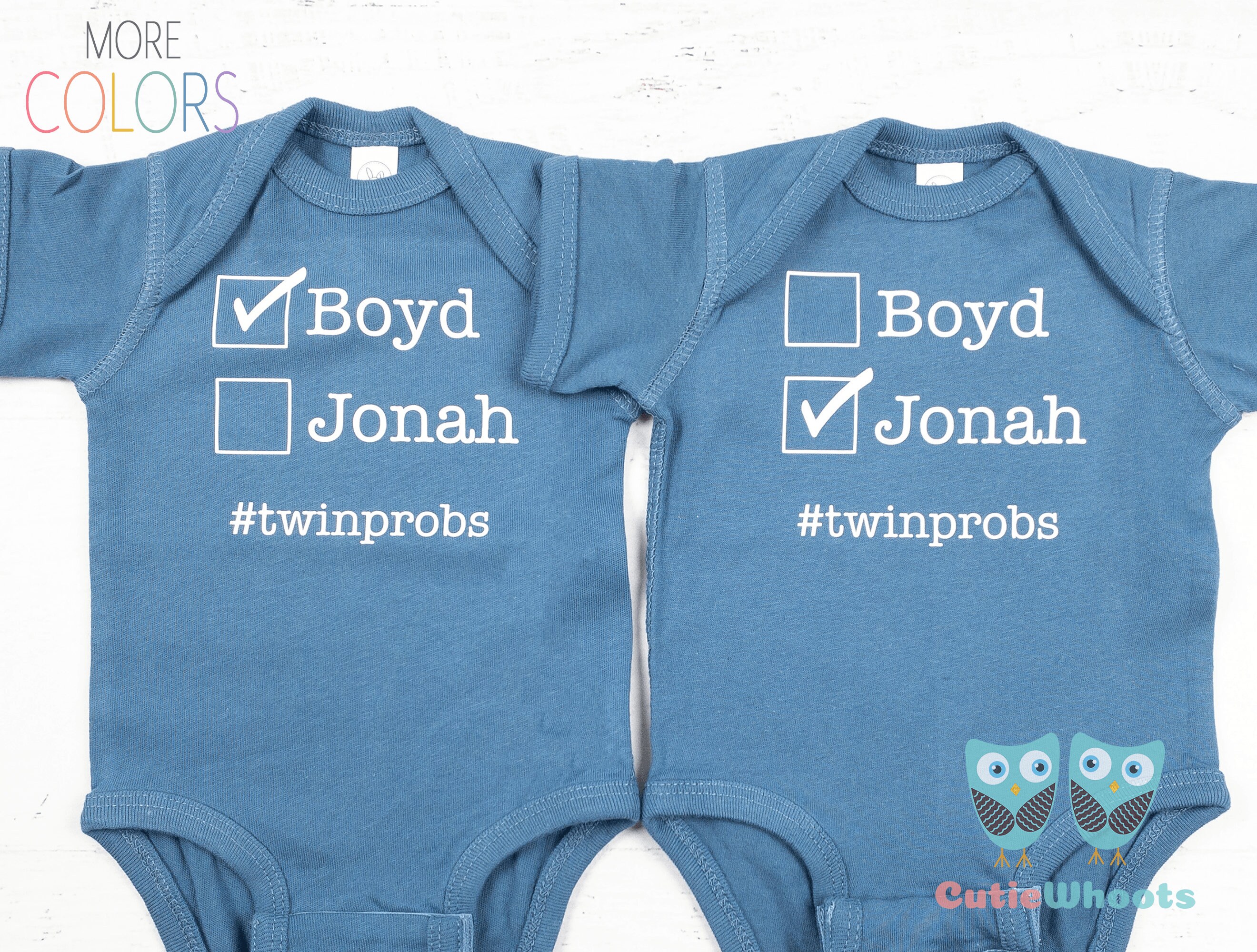 Twin Names With Checkmark Shirts Twin Baby Clothes Twin Etsy Twin Names With Checkmark Shirts Twin Baby Clothes Twin Etsy
