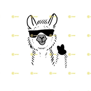 Paz Llama Imagen digital SVG PNG JPG Descargar Imprimir Cortar Sublimar Camiseta Tazas Sombrero Animal Maestro Granja Lindo Cricut Imprimir Alpaca Niños Escuela