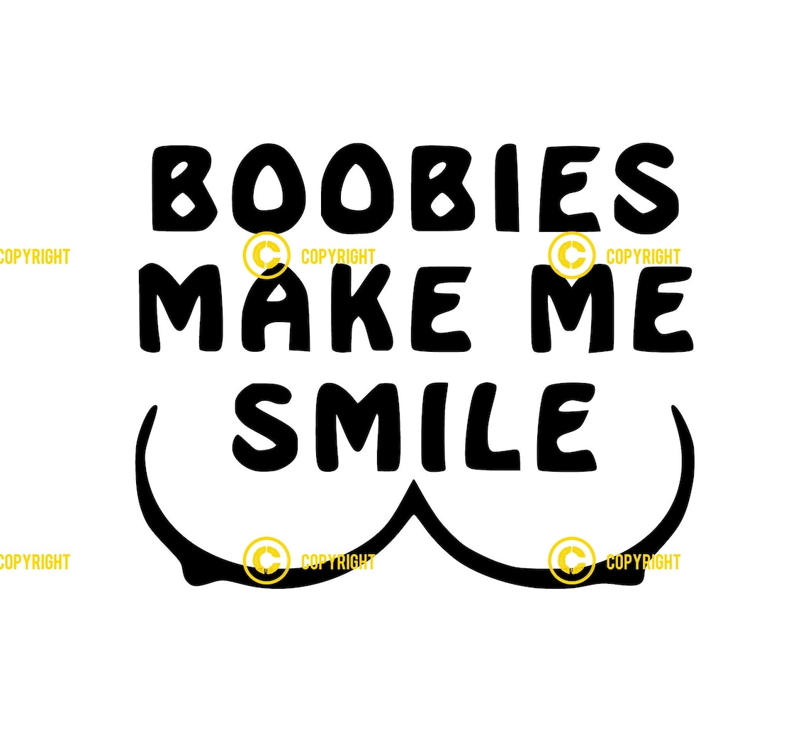 Boobies make me smile the happy boobie 6 pack digital images etsy