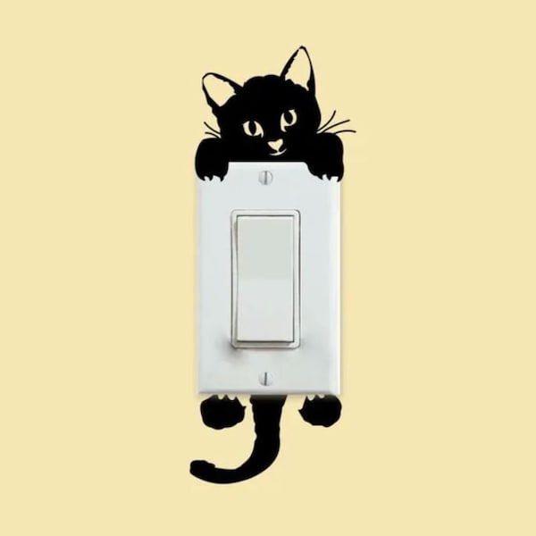 Cat Light Switch Electric Plate Digital Image of Upper & Lower cat SVG PNG JPG Download print cut sublimate Kitten Meow Animal Cute home