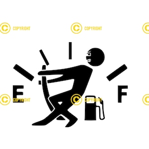 Stickman Pulling Empty Gas Needle DIGITALE AFBEELDINGEN svg png jpg Download print cut sublimate Zet op tshirt, mokken grappige bumper sticker auto vrachtwagen