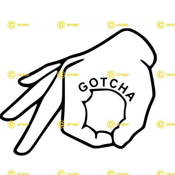 Gotcha Hand DIGITAL IMAGE svg png jpg Download print cut sublimate Sarcastic Saying Funny sticker sign Bumper sticker tshirt fuck off finger