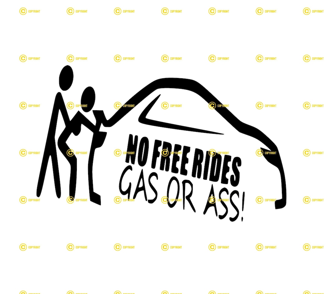 No Free Rides SVG PNG JPG, Funny Bumper Sticker Design (digital ...