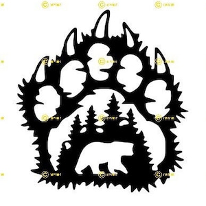 Wild Bear Paw Trees digitale afbeeldingen SVG PNG JPG Download print cut sublimate Zet op tshirt, mokken, Outdoors Camping Claw Explore Grizzly stars