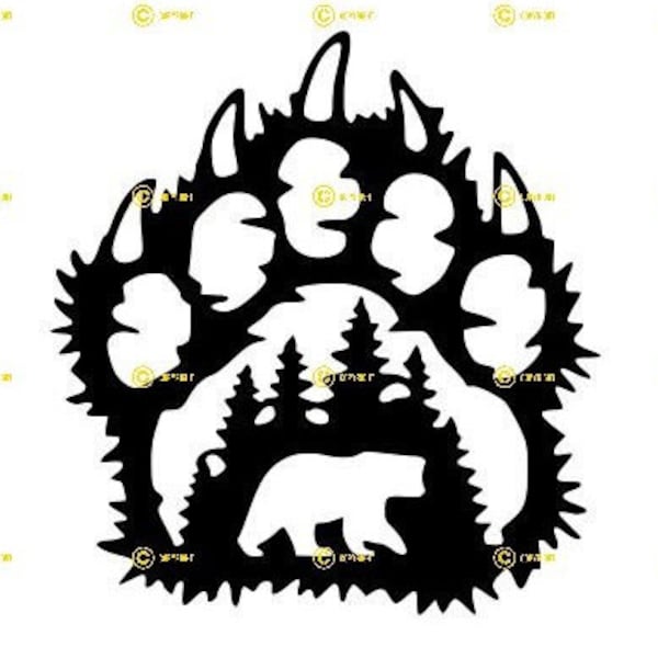 Wild Bear Paw Trees digital images SVG PNG JPG Download print cut sublimate Put on tshirt, mugs, Outdoors Camping Claw Explore Grizzly stars