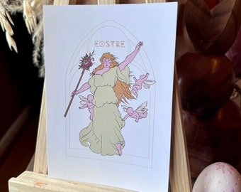 Eostre Goddess of Spring | 5x7 print | Ostara, spring equinox, pagan, classical art