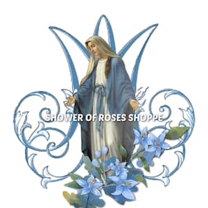 Vergine Maria - Signora delle Grazie - Download immediato PNG, Stampa digitale cattolica - 8x10 - Clipart - Crafting - Carte religiose - Santini -Arte