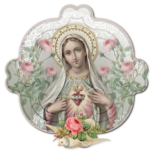 Download digitale della Vergine Maria del Cuore Immacolato - Stampabile cattolica / Grafica della Vergine Maria / Clipart della Vergine Maria - Stampabile religiosa