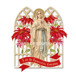 Maagd Maria - Vrouwe van Lourdes- INSTANT Download PNG, Katholieke Digitale Print - 8x10 - Clipart - Knutselen - Religieuze Kaarten - Heilige Kaarten -Kunst