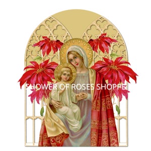 Virgin Mary - Jesus - CHRISTMAS INSTANT Download PNG, Catholic Digital Print -- Clipart - Crafting - Religious Cards - Holy Cards -Art