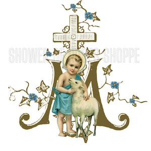 Gesù con l'agnello / DOWNLOAD digitale immediato / grafica clipart cattolica stampa sacra cartolina / stampabile religiosa