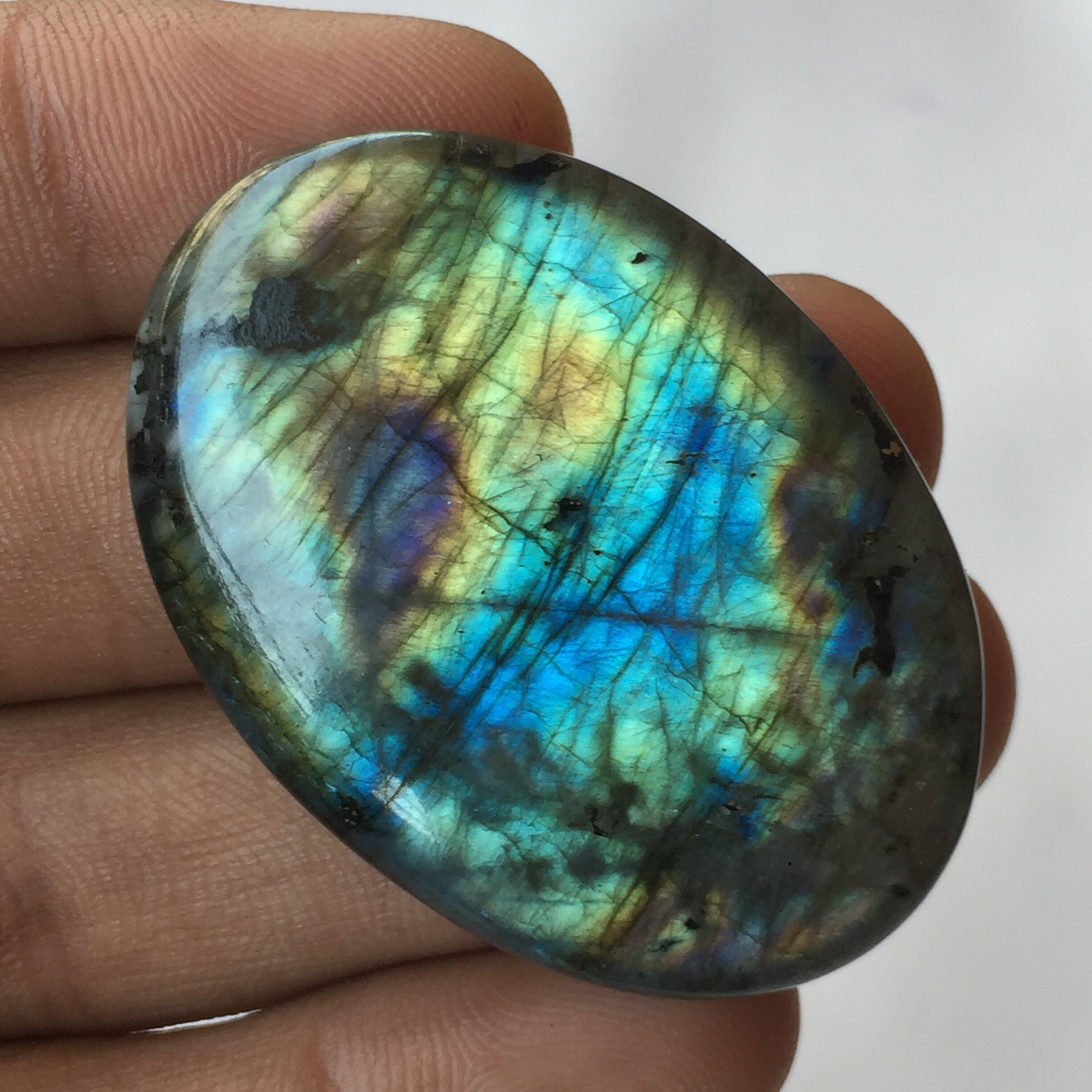 Awesome Natural Labradorite Gemstone,Multi Flashy Labradorite Cabochon,Loose Gemstone,Smooth Polish,Jewelry Making,27x15x6 MM,23.0 Ct