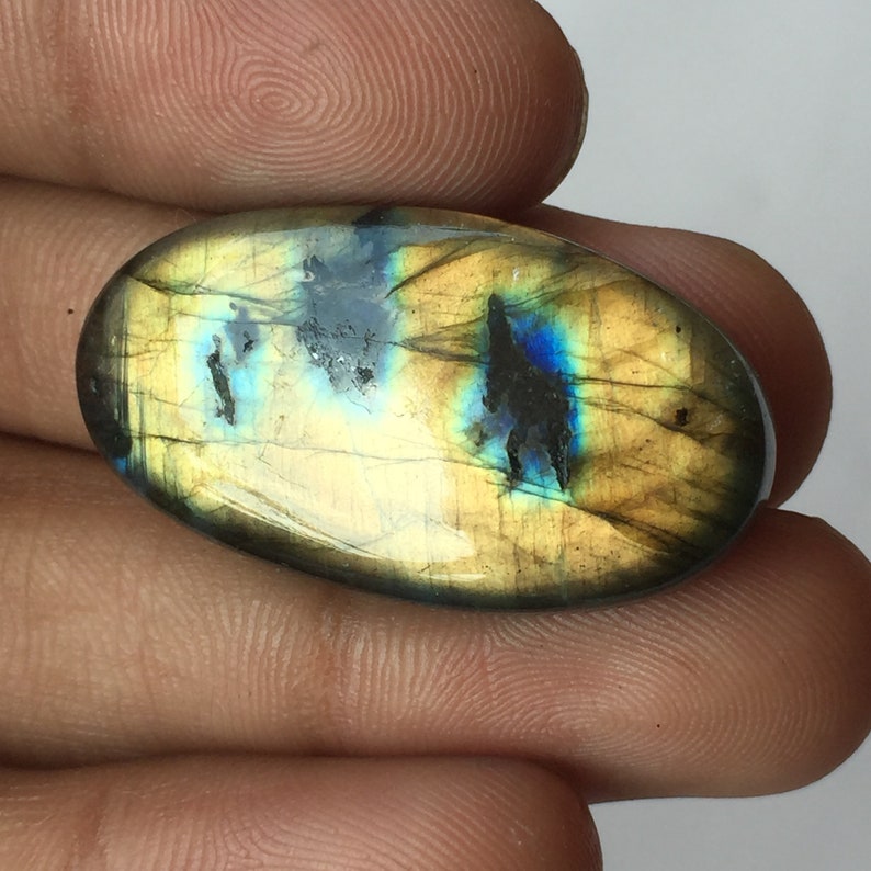 Amazing Gold Flashy Labradorite Cabochon Gemstone Oval Shape Handmade Gemstone Flashy Labradorite Size 35x19x7 MM Wholesale Labradorite