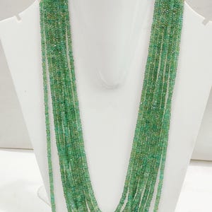 Top Quality Zambian Emerald Faceted Necklace Emerald Rondelle Beads Size 4x4 MM 16 Inches one line Strand Emerald Gemstone Necklace Jewelry