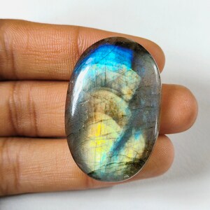Best Quality Labradorite Smooth Cabochon Gemstone Size 41x27x6 MM Oval Shape Wholesaler Labradorite Cabochon Gift For Her Natural Gemstone