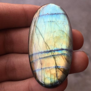 Wonderful Multi line Fleshy Labradorite Cabochon Smooth Gemstone Unique Labradorite Oval Shape Size 61X30X7 MM Huge Gemstone Use For Jewelry