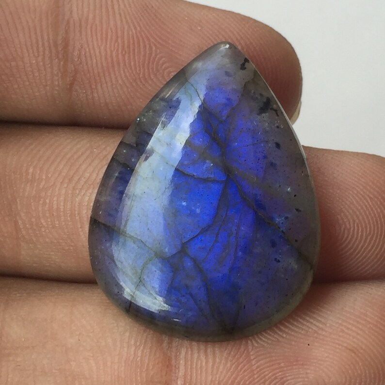 100/%Natural Gemstone Handmade Wholesale Gemstone Pear Shape Blue Flashy Labradotite Cabochon Both Side Polish Size,31x23x6 MM Semi Precious