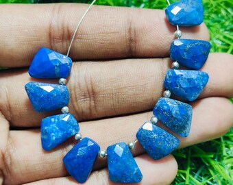 Blue Lapis Lazuli Briolette Gemstones, Fancy Cut (10 Pieces)