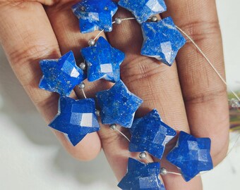 Lapis Lazuli Size 15x15 MM Lapis Lazuli 10 Pieces Gemstone Christmas Gift Briolette Cut Star Shape
