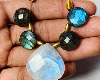 Flashy Labradorite briollete1 Strand Loose Gemstone Approx. Size 15 MM Designer Labradorite Wonderful Gemstone Use For Jewelry Mix Stone