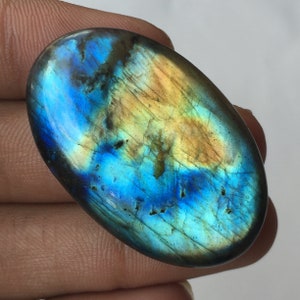 Beautiful Multi Flashy Labradorite Gemstone Oval Shape Wholesaler Loose Gemstone Smooth Cabochon Labradorite Size 44x28x7 MM Gift For Her