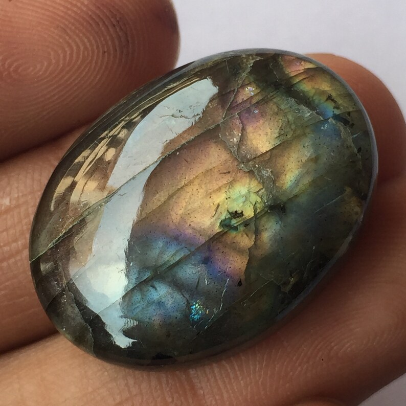 Multi Purple Flashy Labradorite Cabochon Gemstone 28x21x8 MM 100/%Natural Labradorite Oval Shape Polish Use For Jewelry 45 Cts