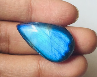 Full Blue Flashy Labradorite Cabochon Gemstone Size 34x19x7 MM Pear Shape Wholesaler Gemstone Both Side Polish Loose Stone use For Jewelry