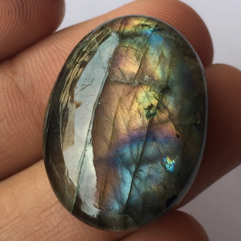 Multi Purple Flashy Labradorite Cabochon Gemstone 28x21x8 MM 100/%Natural Labradorite Oval Shape Polish Use For Jewelry 45 Cts