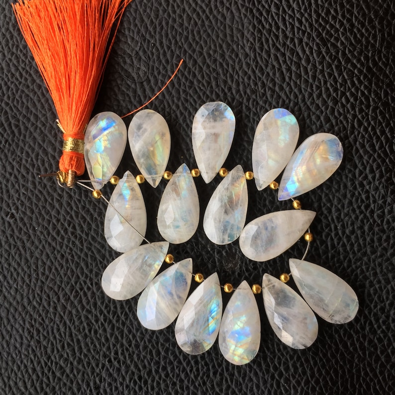 Pretty Rainbow Moonstone 10 Pieces 1 Line Gemstone Limited Etsy UK