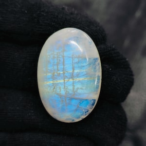 Rainbow Moonstone 36x25x6 MM Full Flashy Rainbow Moonstone Oval Shape Smooth Cabochon Rare Quality Moonstone Gift For Her Jewelry Making