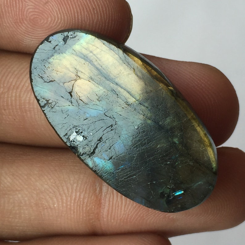 Amazing Gold Flashy Labradorite Cabochon Gemstone Oval Shape Handmade Gemstone Flashy Labradorite Size 35x19x7 MM Wholesale Labradorite