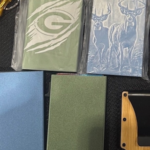 Photograph engraved Slim Metal Wallet, Laser Etched Personalized RFID Blocking, Groomsmen pop up Wallet  Money band Personalized