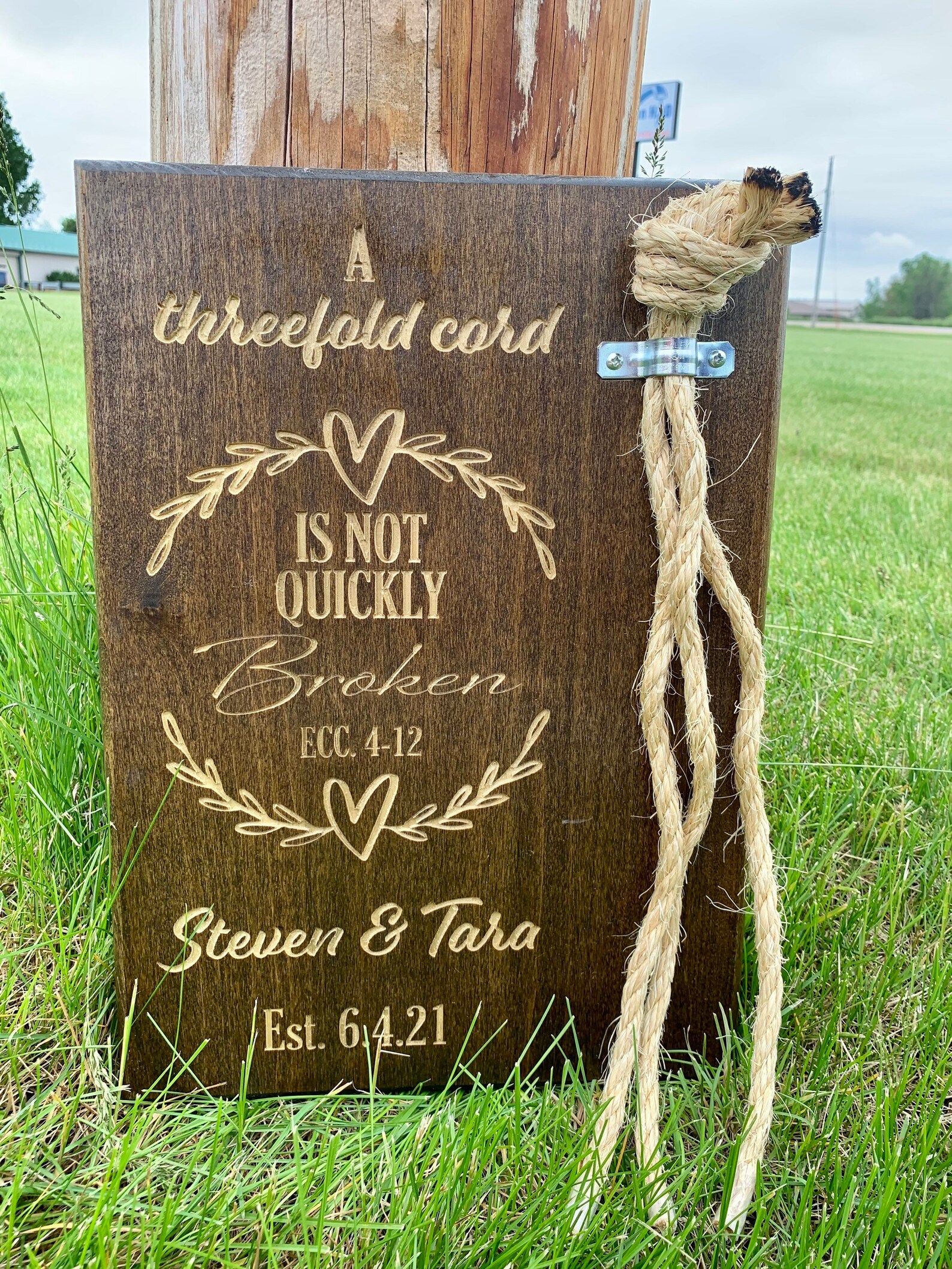 Threefold Cord Braided Three Cord Wedding Plaque. 100% - Etsy