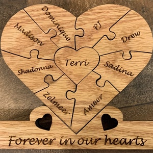 Targa a forma di cuore con puzzle per la mamma. Completamente personalizzabile, per la festa della mamma, la festa del papà, i nonni. LEGGI LA DESCRIZIONE!!